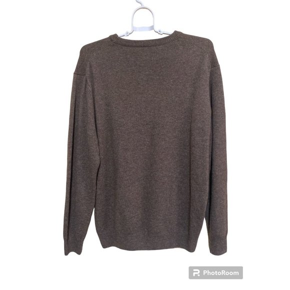 Jos A Bank Executive Collection Sweater Men Size XL Brown Lambs Wool Pullover - Picture 2 of 7